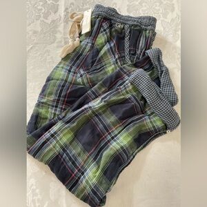 Gilly Hicks Sleep Pants Role Cuff Women Size Medium Green Plaid New With Tags